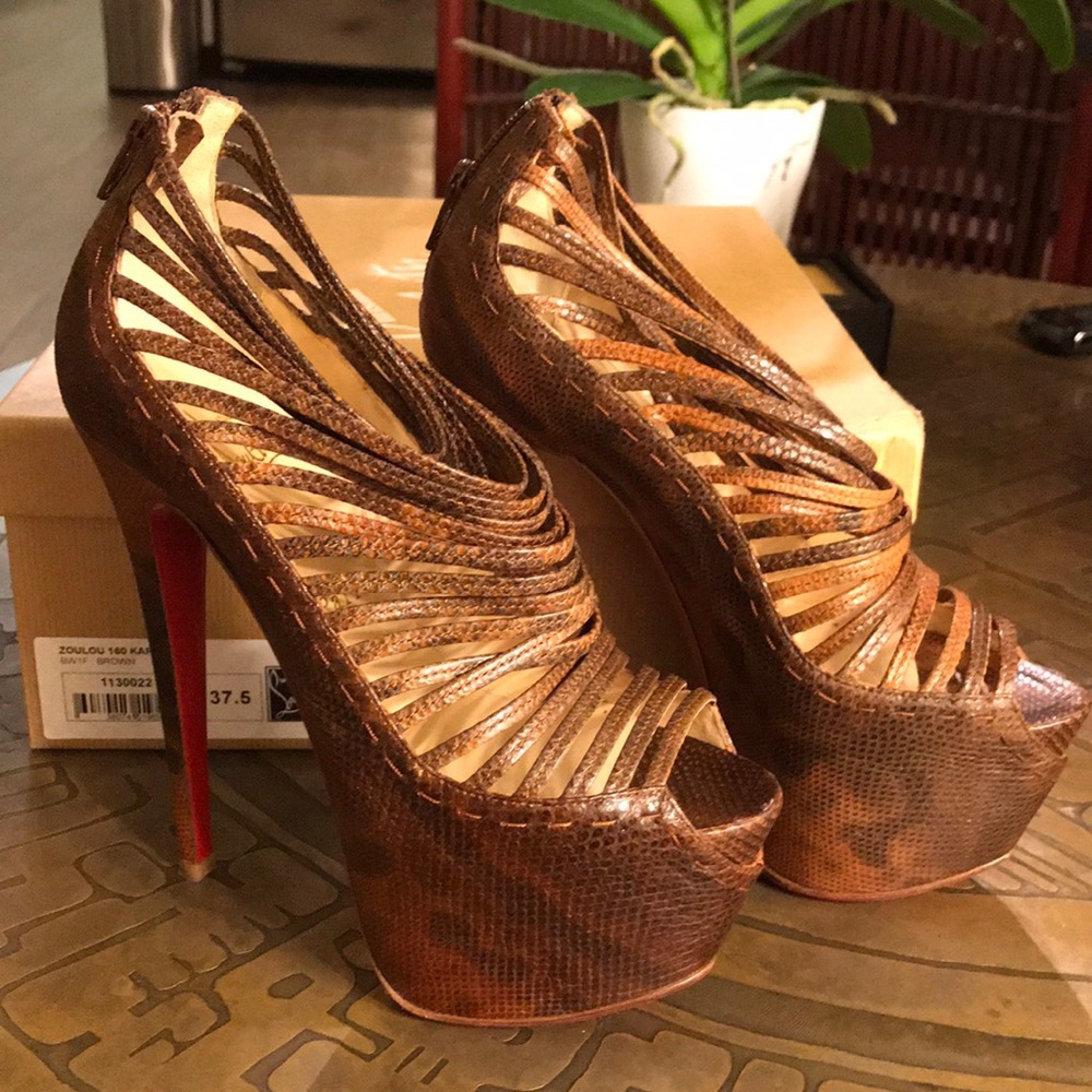Christian Louboutin Zoulou Karung 160 Brown
